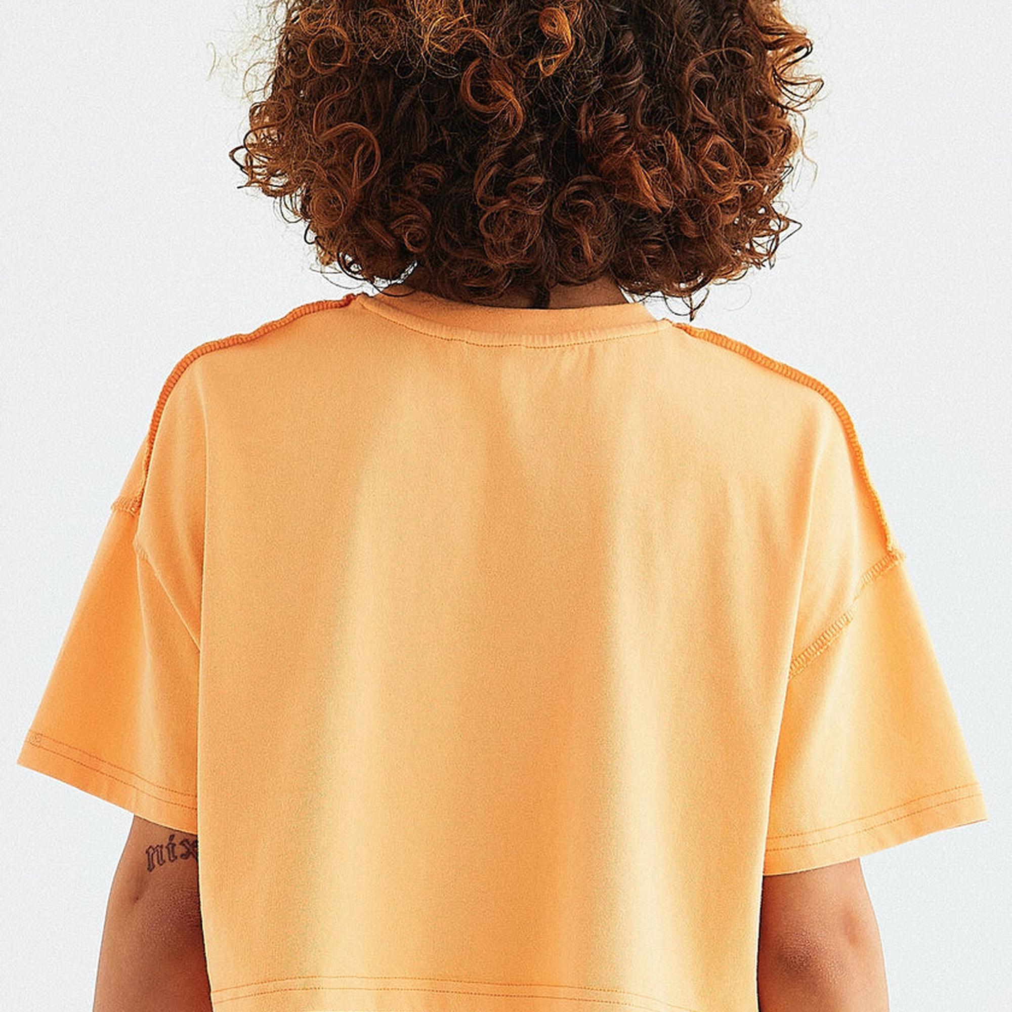 Rockupy Kadın Lara Turuncu Crop Tshirt
