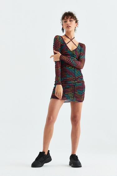  Rockupy Kadın Sheila Desenli Elbise