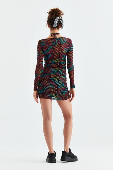  Rockupy Kadın Sheila Desenli Elbise