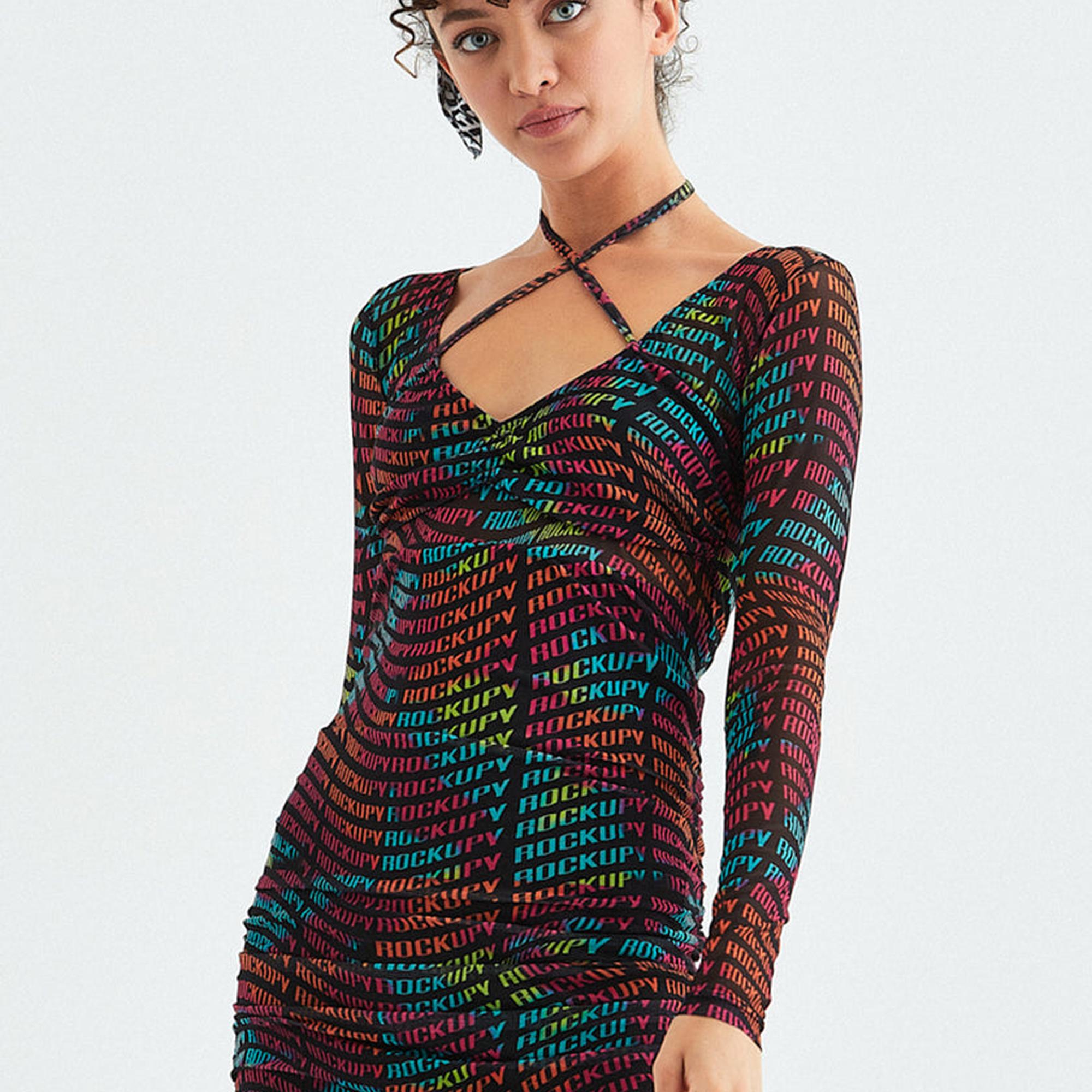 Rockupy Kadın Sheila Desenli Elbise