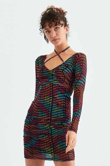  Rockupy Kadın Sheila Desenli Elbise