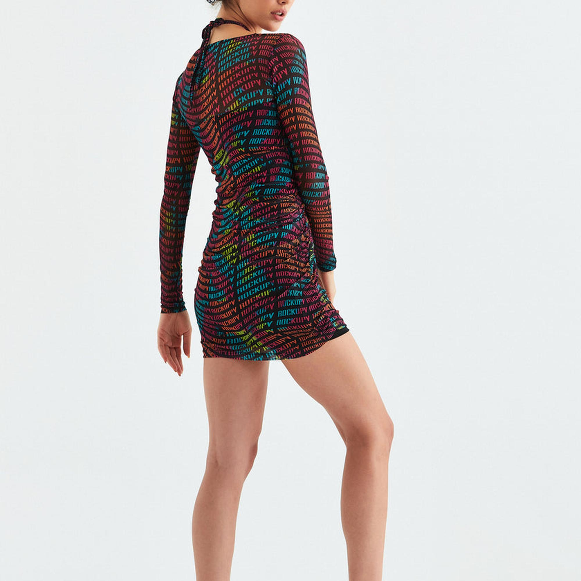 Rockupy Kadın Sheila Desenli Elbise