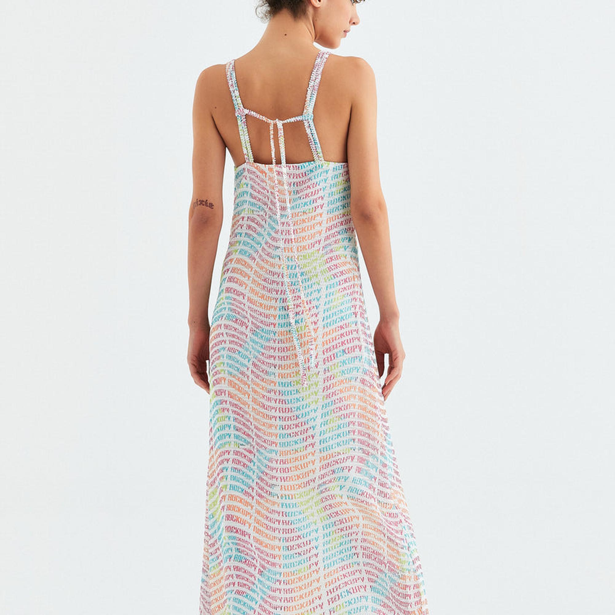 Rockupy Kadın Shosca Desenli Elbise