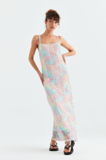  Rockupy Kadın Shosca Desenli Elbise