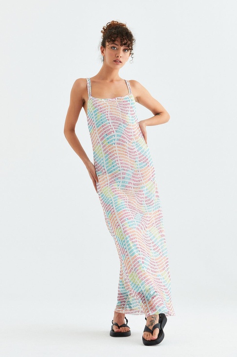  Rockupy Kadın Shosca Desenli Elbise