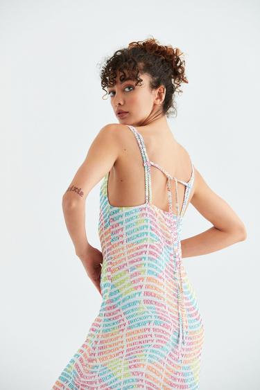  Rockupy Kadın Shosca Desenli Elbise