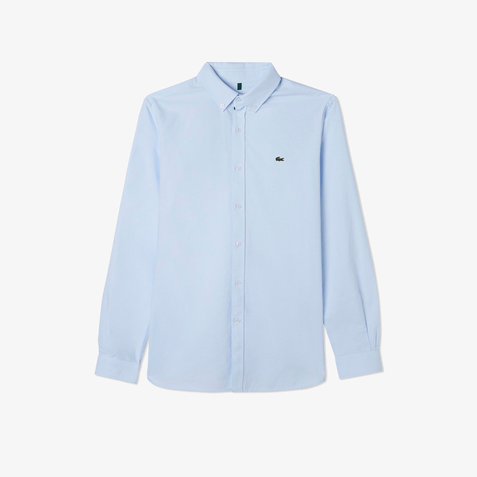 Lacoste Erkek Slim Fit Düğmeli Yaka Açık Mavi Gömlek