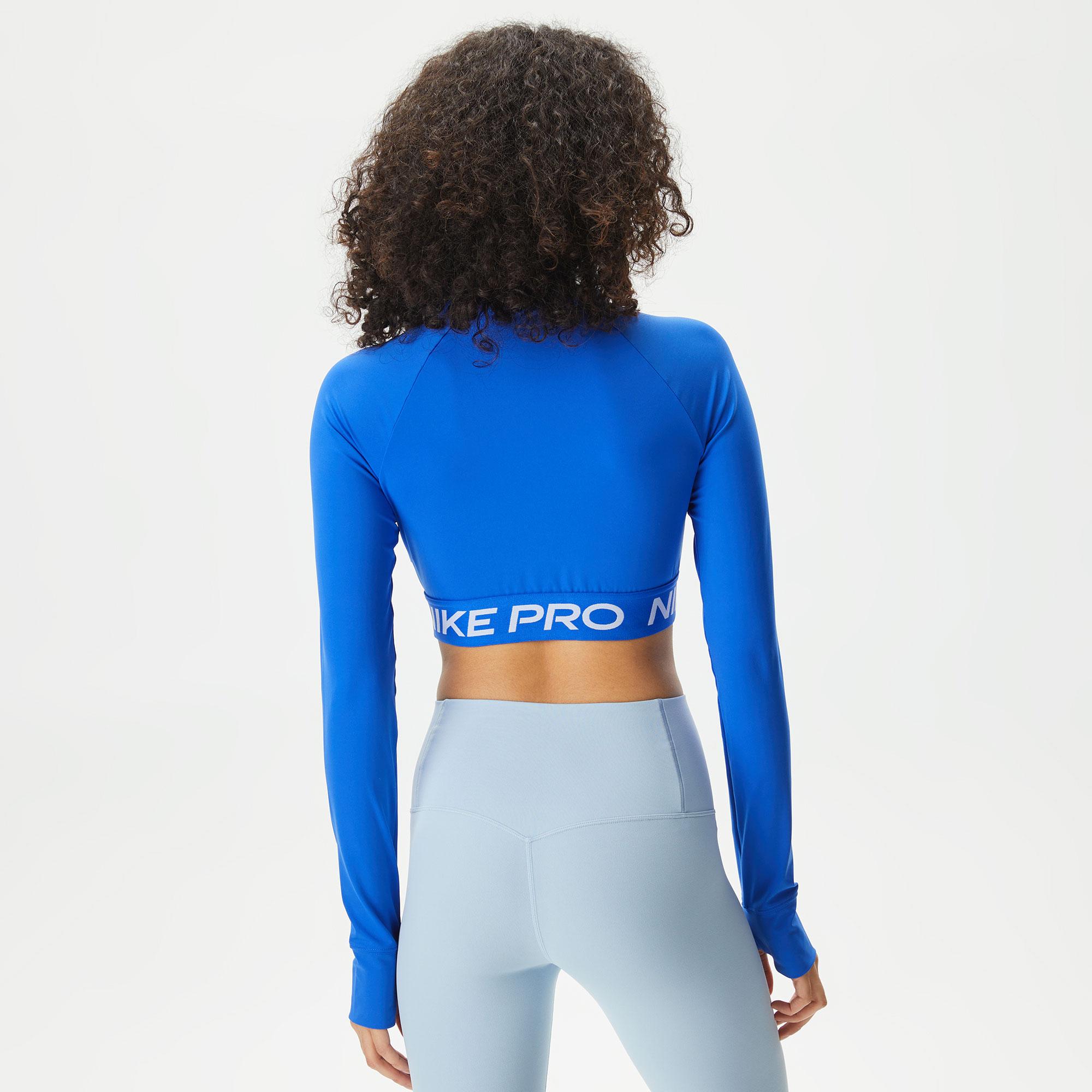 Nike Pro Dri-Fit 365 Kadın Mavi Crop T-Shirt