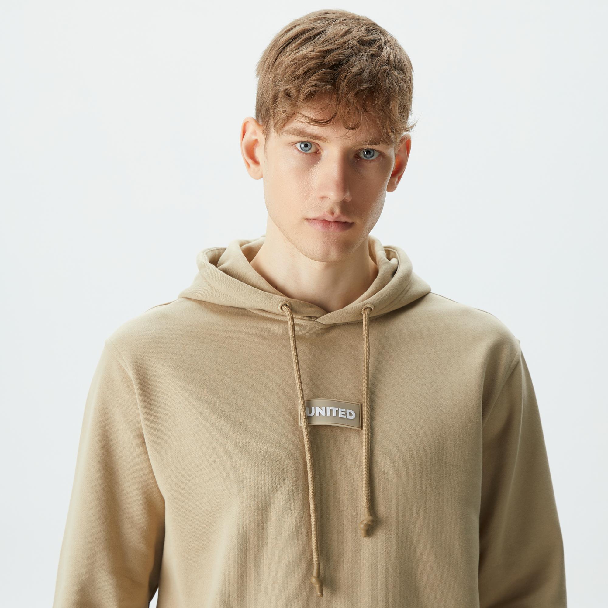 United 4 Classic Erkek Krem Hoodie