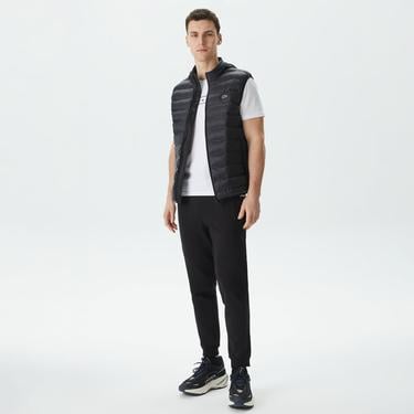  Erkek Slim Fit Kapüşonlu Siyah Yelek