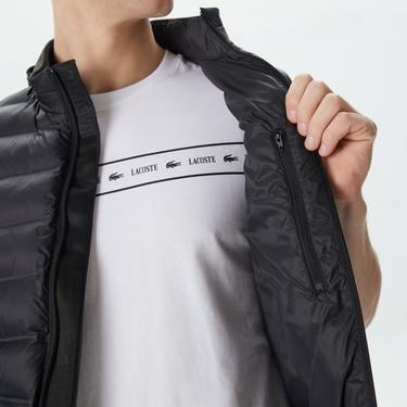  Erkek Slim Fit Kapüşonlu Siyah Yelek