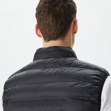  Erkek Slim Fit Kapüşonlu Siyah Yelek