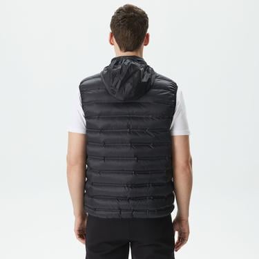  Erkek Slim Fit Kapüşonlu Siyah Yelek