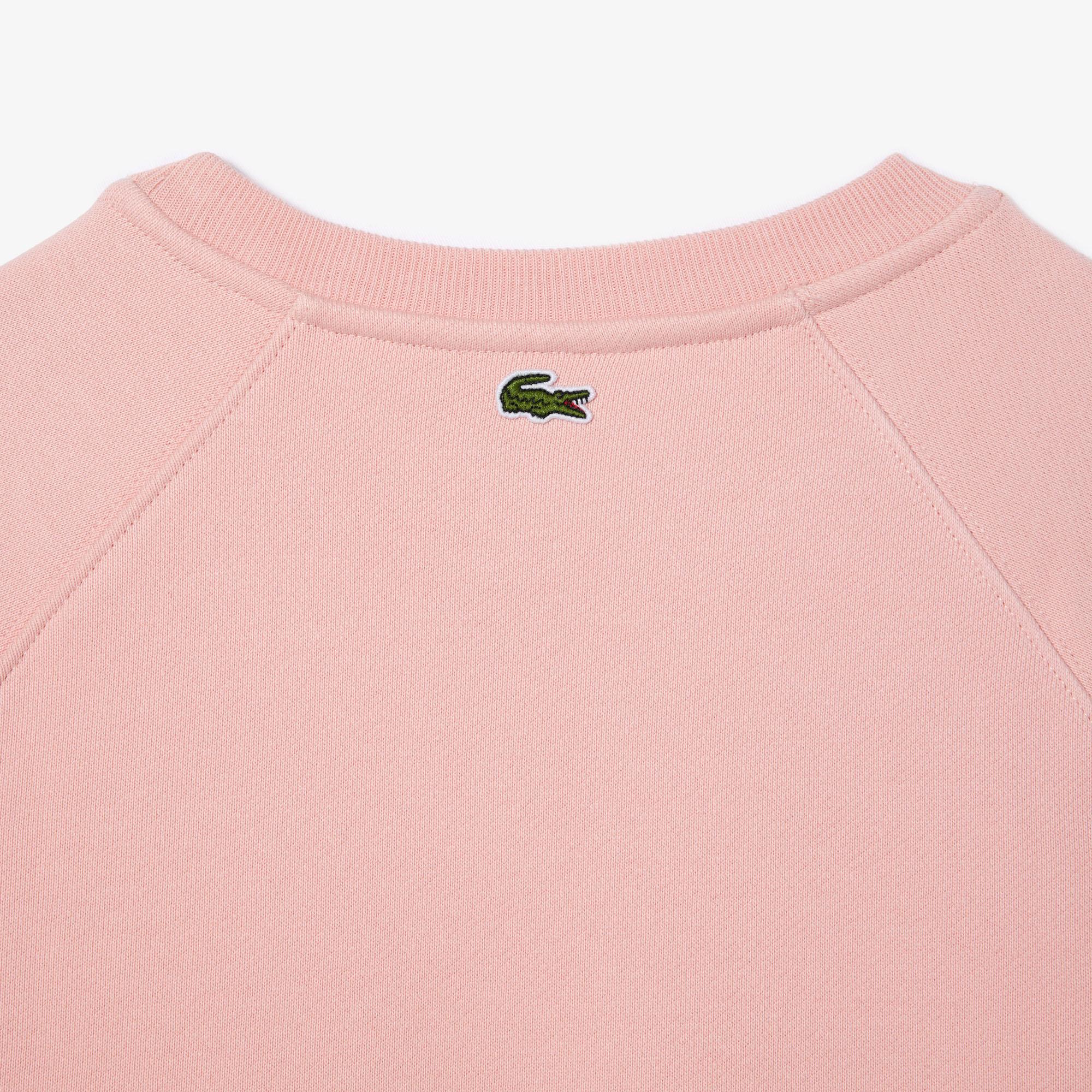 Kadın Bisiklet Yaka Baskılı Pembe Sweatshirt