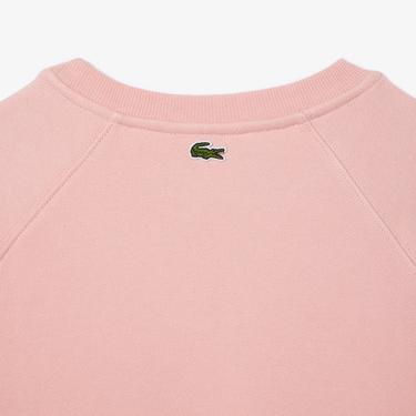 Kadın Bisiklet Yaka Baskılı Pembe Sweatshirt