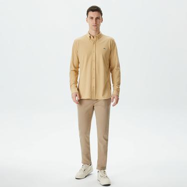  Erkek Slim Fit Bej Gömlek