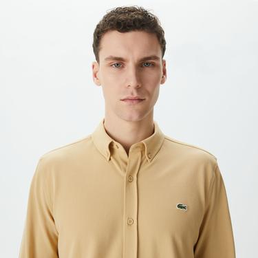  Erkek Slim Fit Bej Gömlek