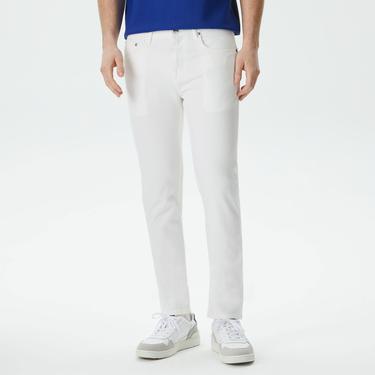  Lacoste Erkek Slim Fit Beyaz Jean Pantolon