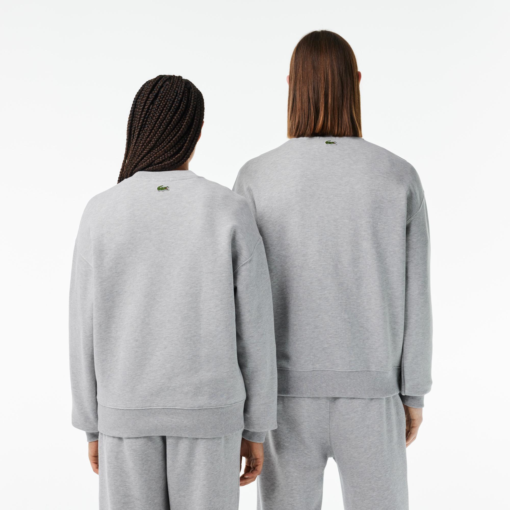 Unisex Loose Fit Bisiklet Yaka Gri Sweatshirt