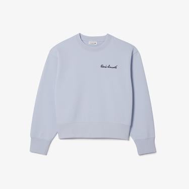  Kadın Bisiklet Yaka Mavi Sweatshirt