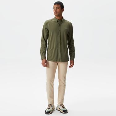  Erkek Slim Fit Yeşil Gömlek