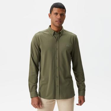  Erkek Slim Fit Yeşil Gömlek