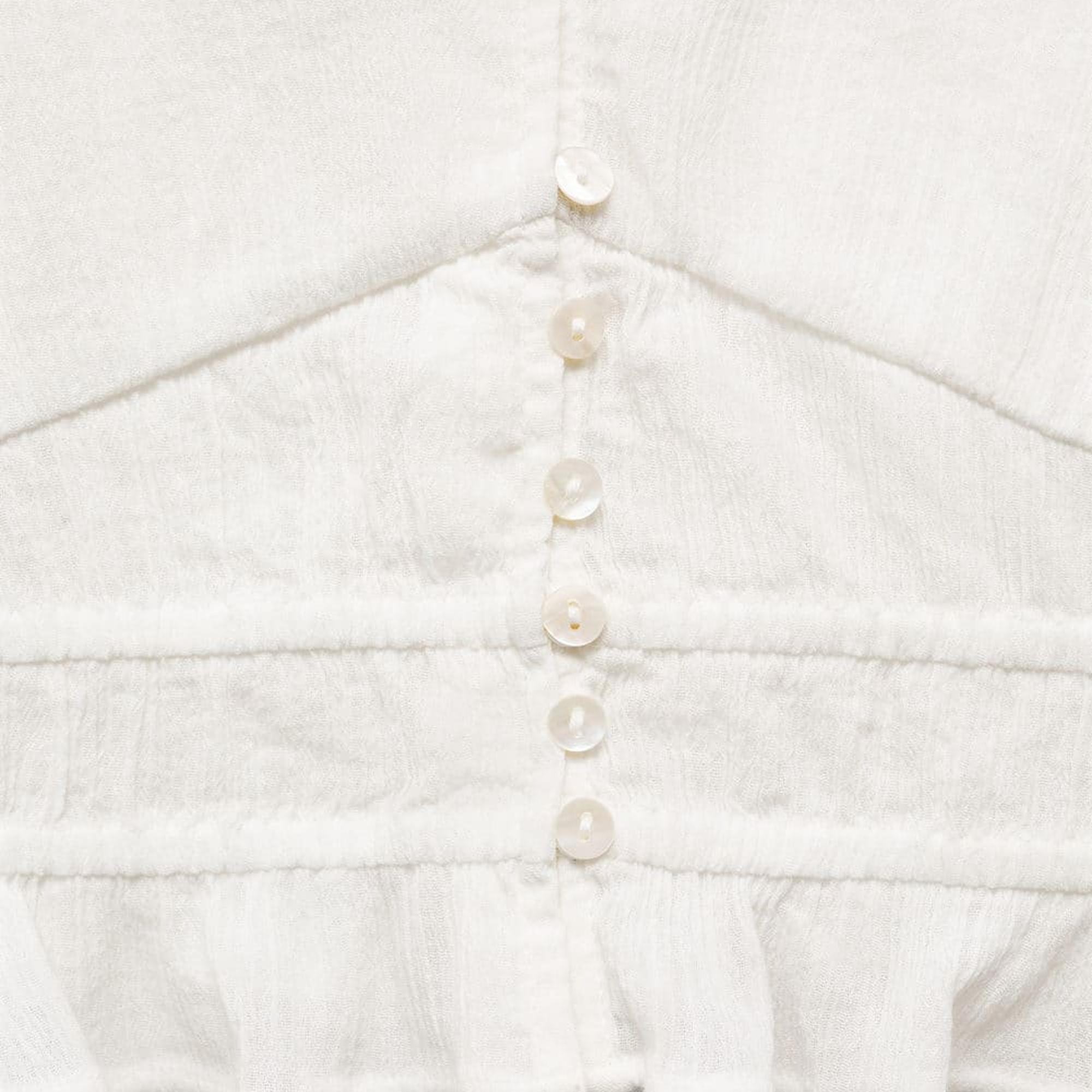 Mango Çocuk Düğmeli Koton Gömlek Ekru