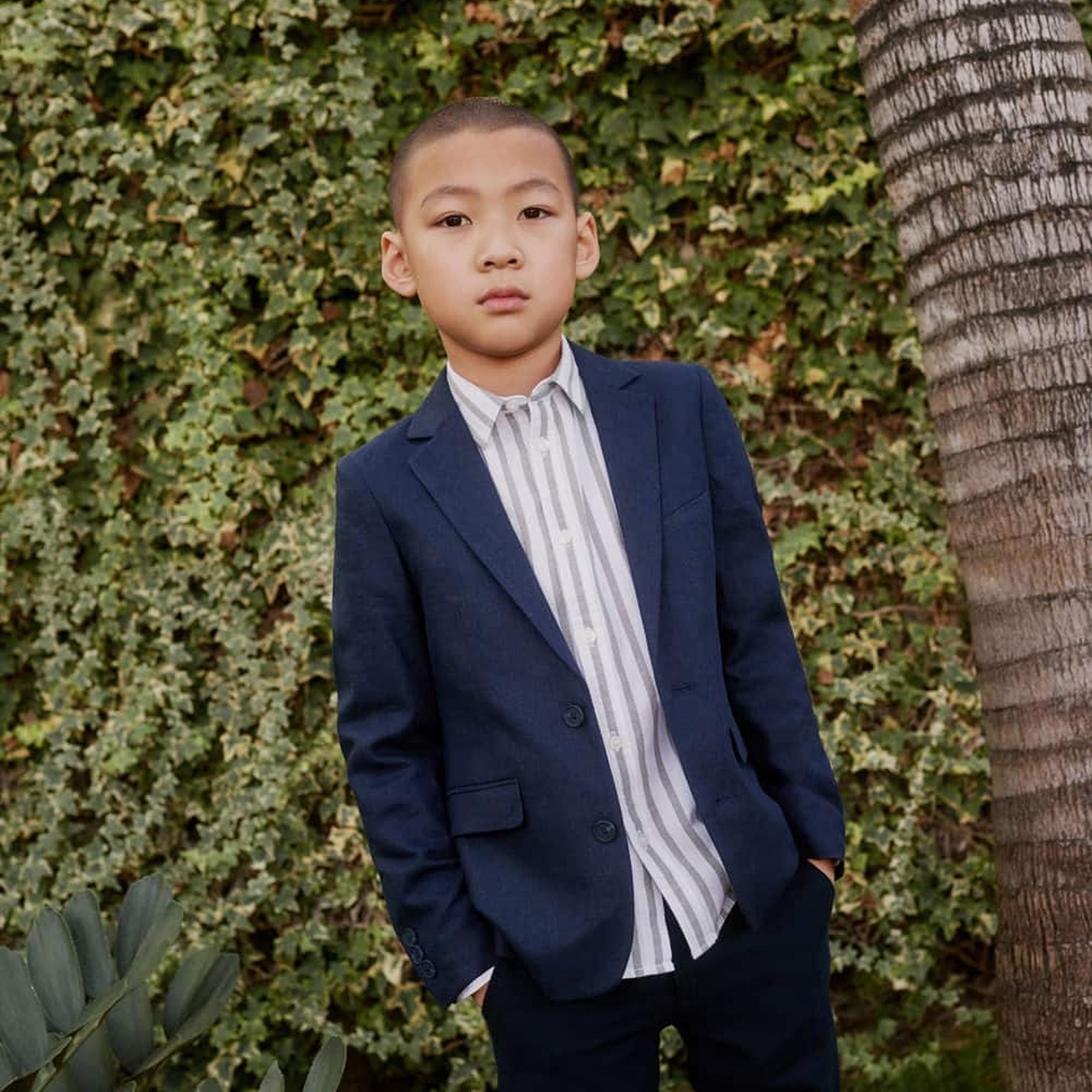 Mango Çocuk Keten Blazer Ceket Lacivert