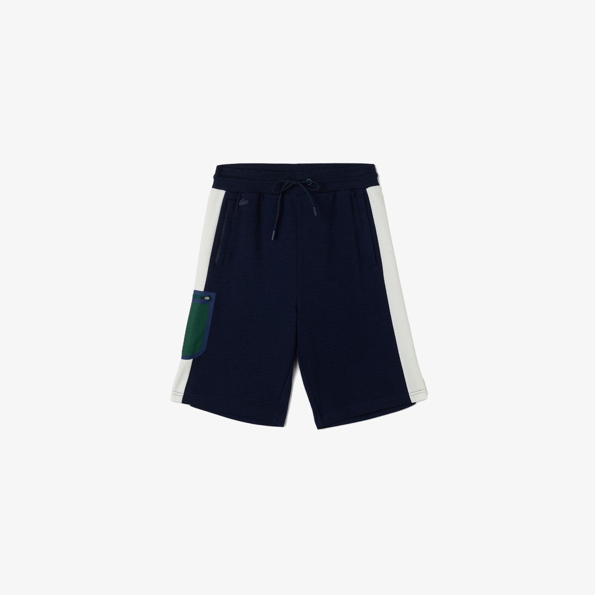 Erkek Relaxed Fit Renk Bloklu Lacivert Şort