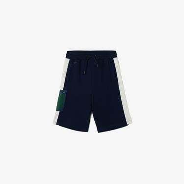  Erkek Relaxed Fit Renk Bloklu Lacivert Şort