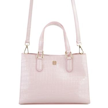  Rieka Pudra Kadın Kroko Baskılı Deri El Çantası