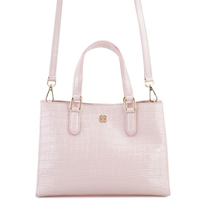  Rieka Pudra Kadın Kroko Baskılı Deri El Çantası
