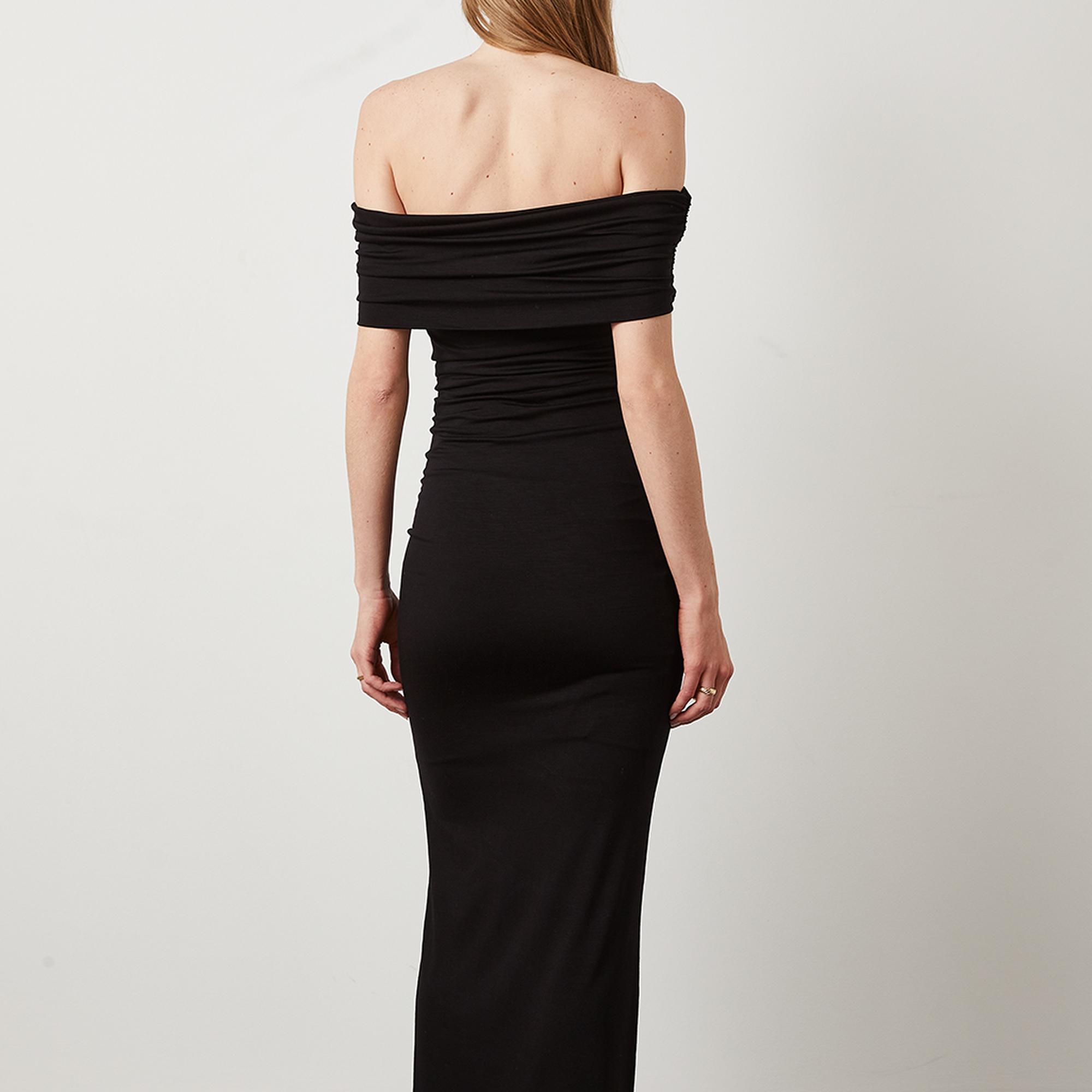 Omuz Dekolte Maxi Elbise