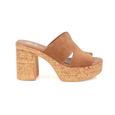  Kadın Taba Platform Topuklu Deri Terlik