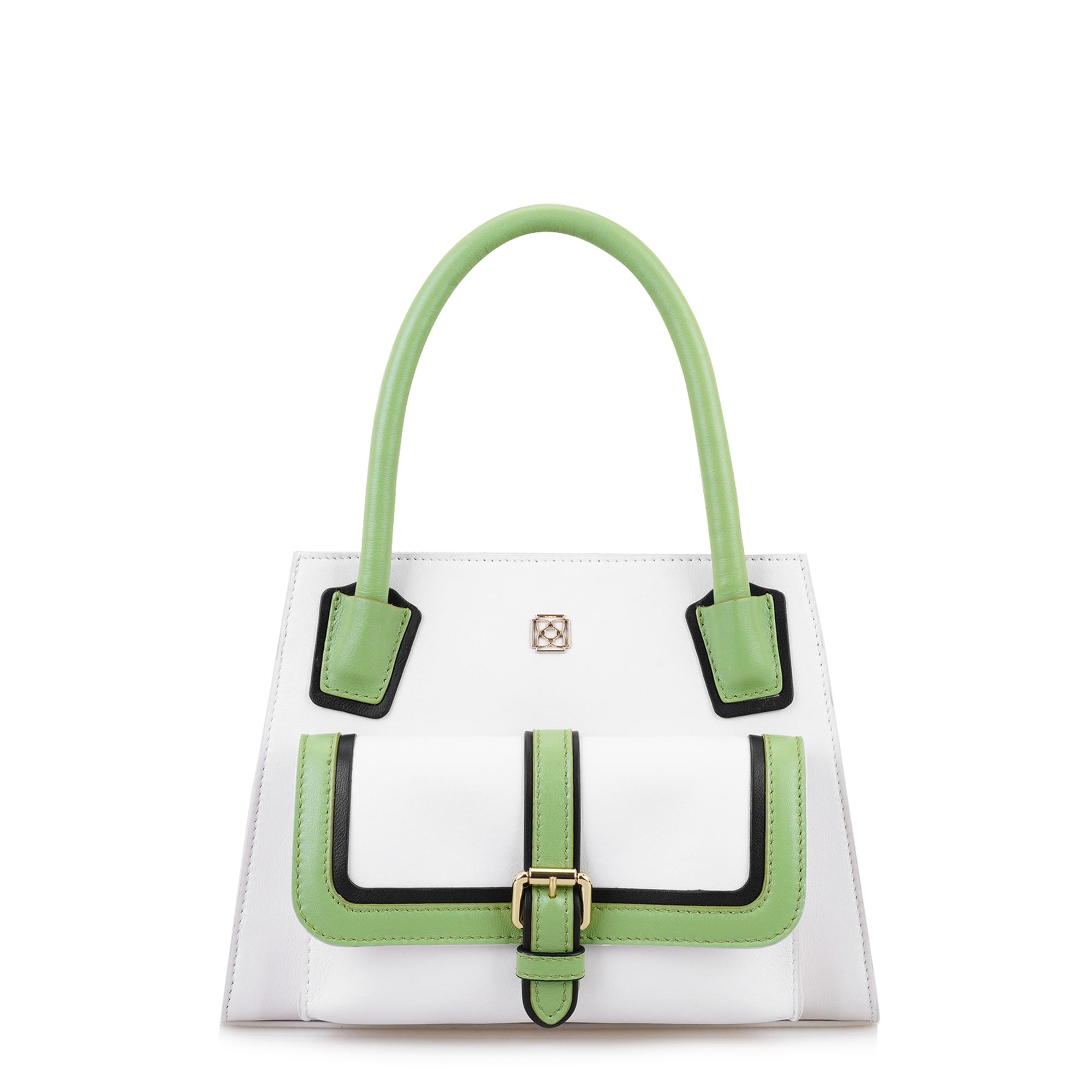 Samen Beyaz Kadın Deri El Çantası