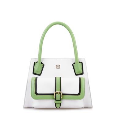  Samen Beyaz Kadın Deri El Çantası