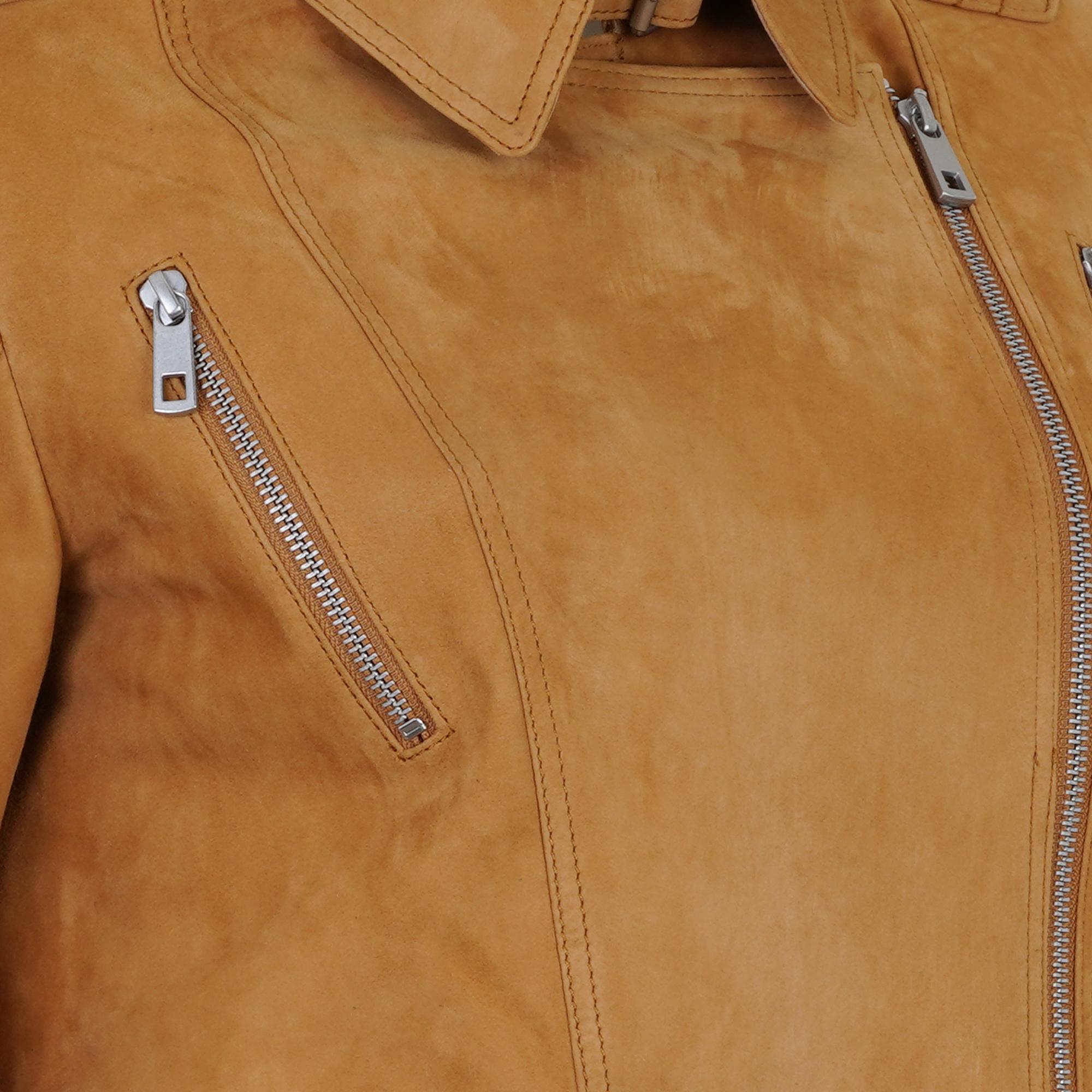 Kadın Hardal Süet Deri Ceket