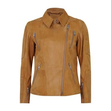  Kadın Hardal Süet Deri Ceket