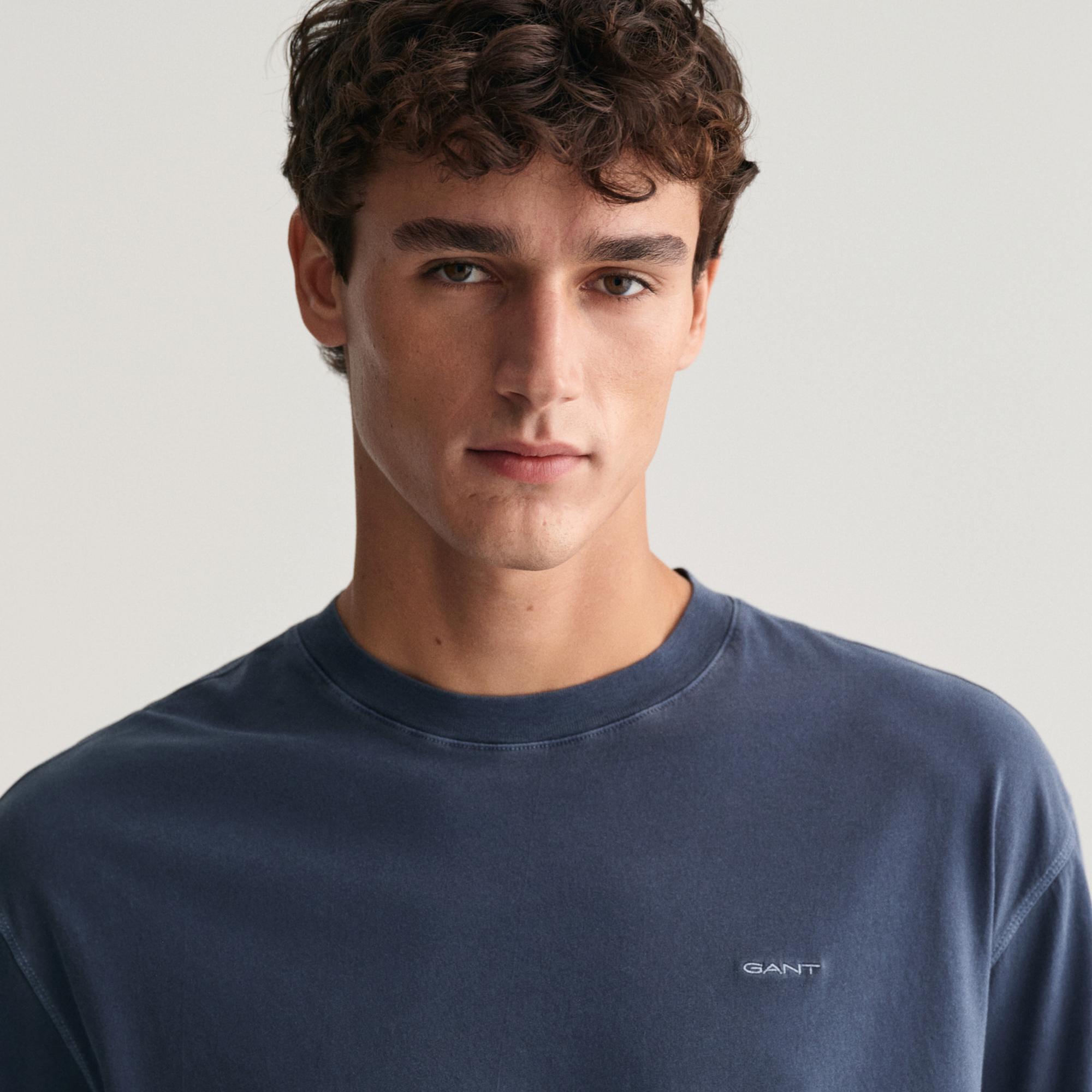 GANT Erkek Lacivert Relaxed Fit Bisiklet Yaka T-shirt