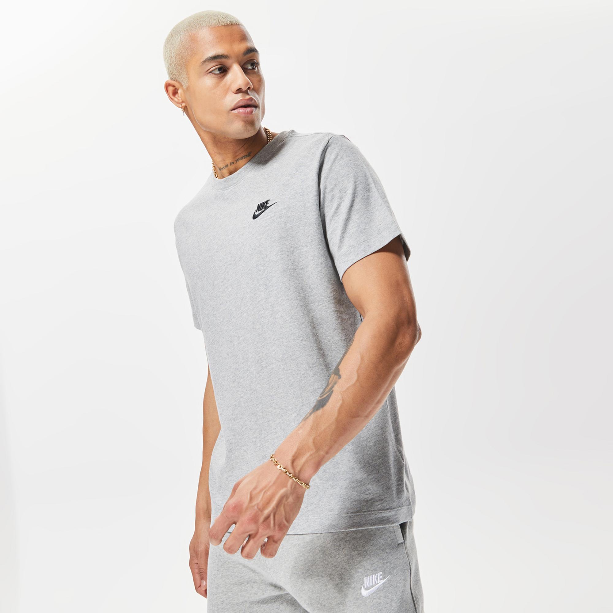 Nike Sportswear Club Erkek Gri T-Shirt