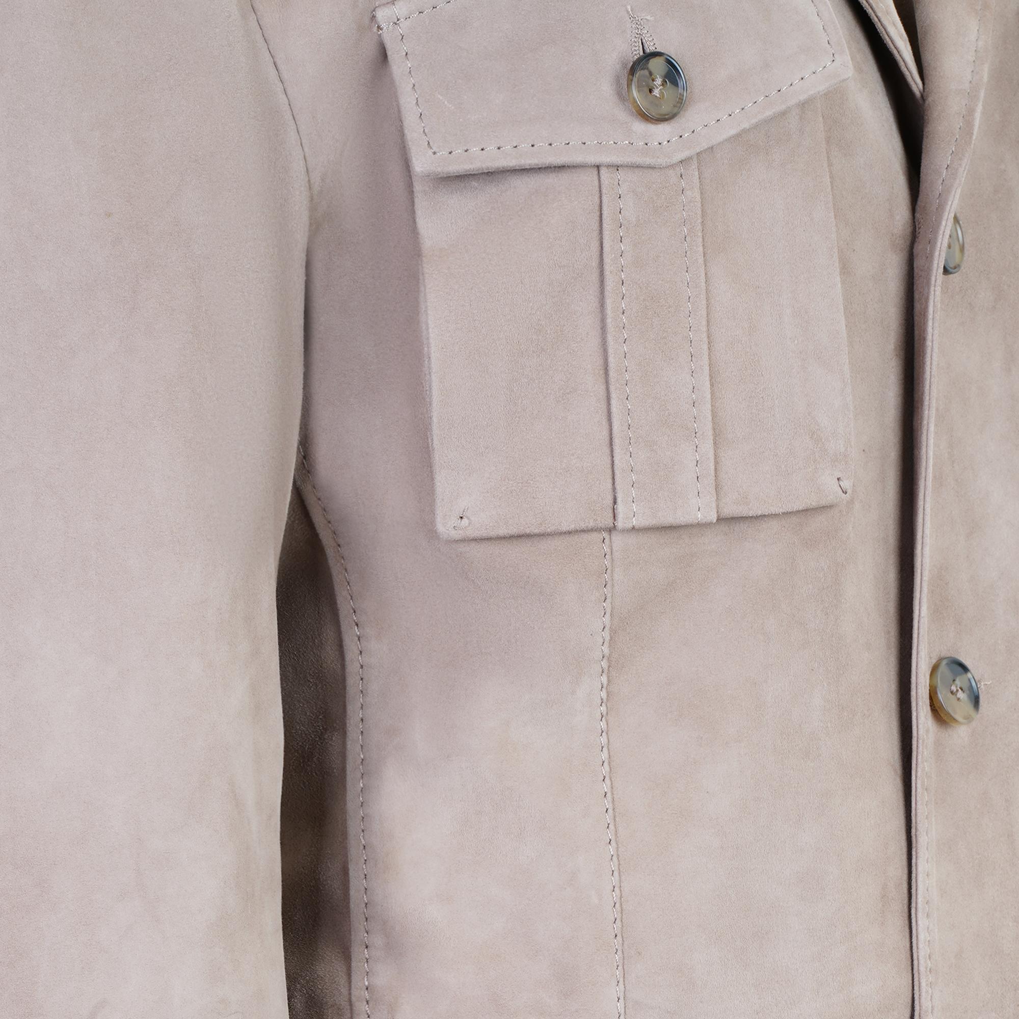 Antonin Bej Erkek Süet Deri Safari Ceket