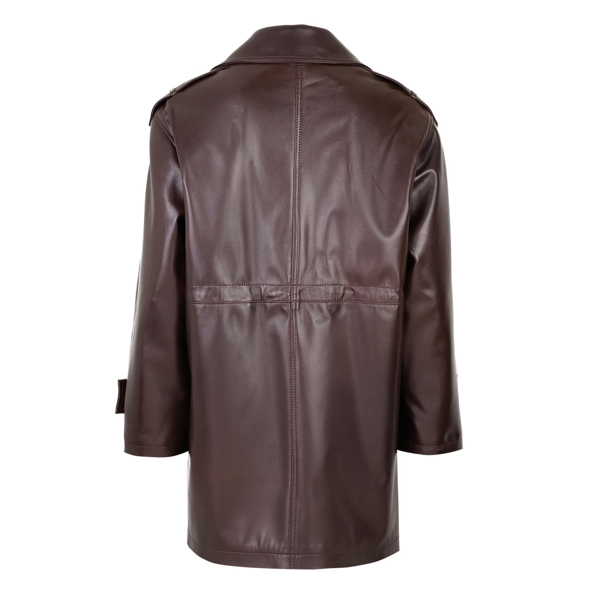 Carlynda Kahve Kadın Deri Pardösü