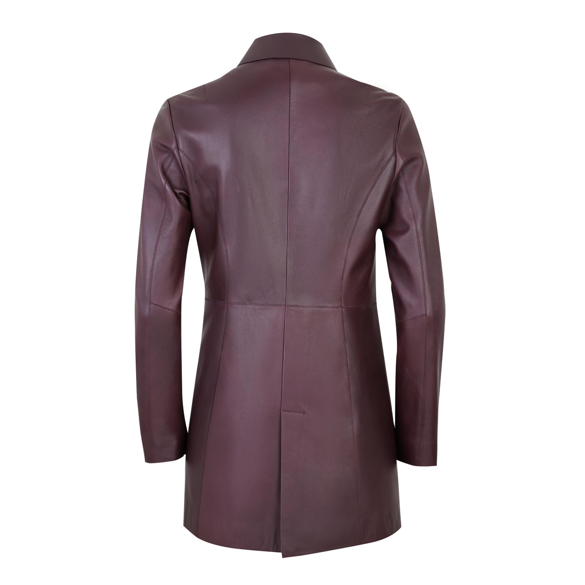 Cherlin Bordo Kadın Deri Mont