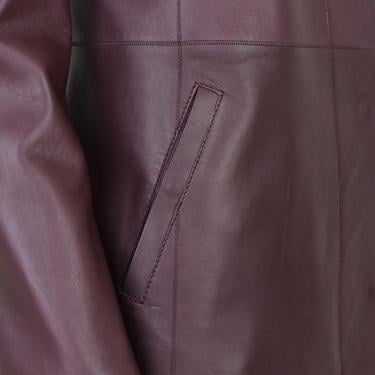  Cherlin Bordo Kadın Deri Mont