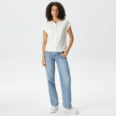  Nautica Kadın Kırık Beyaz Relaxed Fit Gömlek