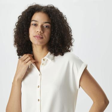  Nautica Kadın Kırık Beyaz Relaxed Fit Gömlek