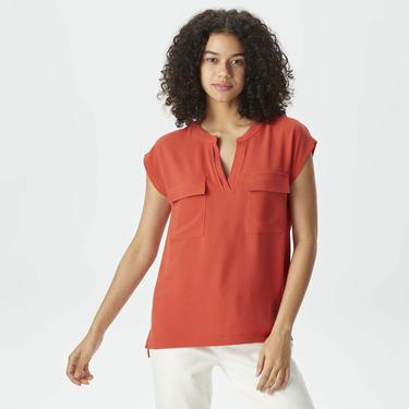  Nautica Kadın Kiremit Relaxed Fit Bluz