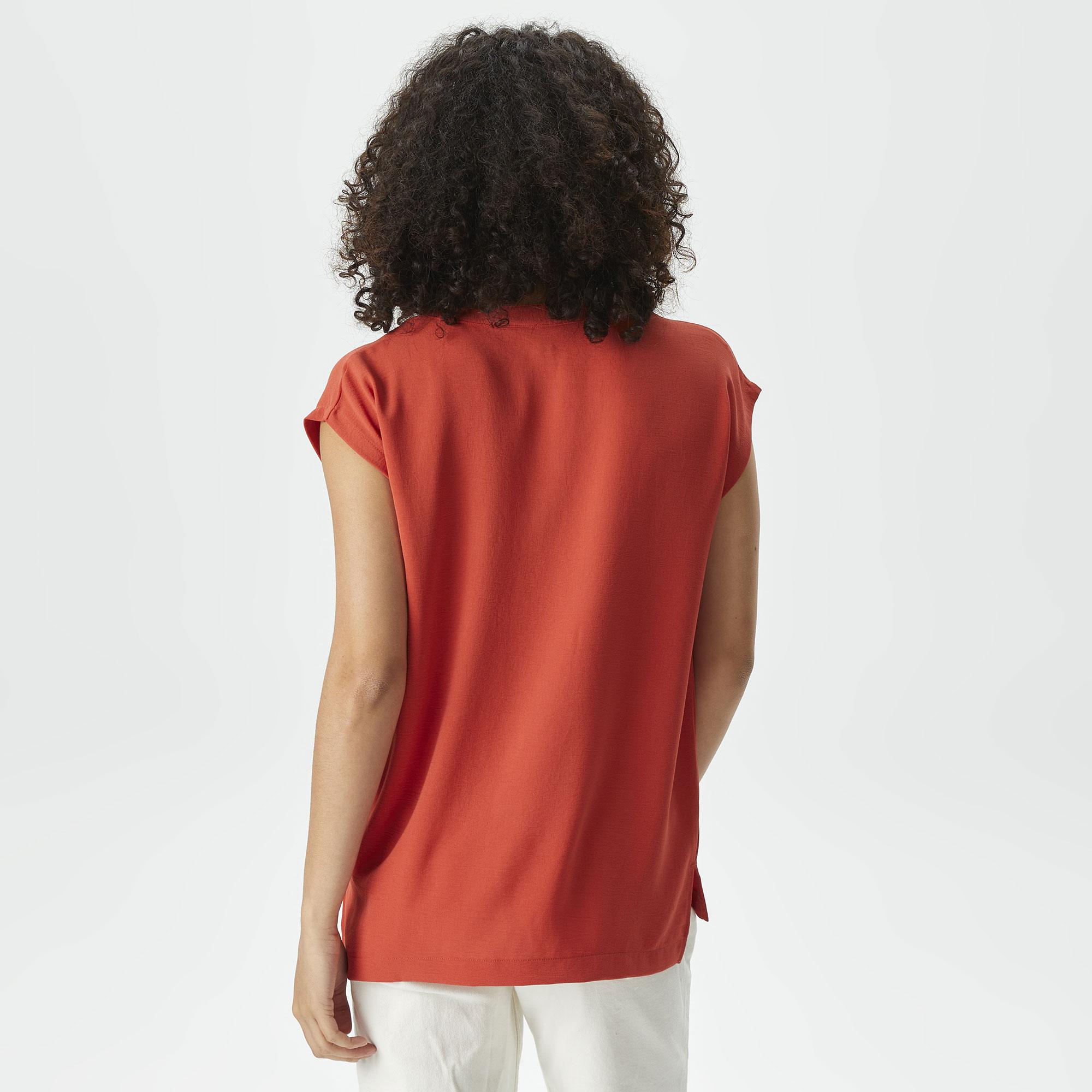 Nautica Kadın Kiremit Relaxed Fit Bluz