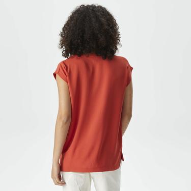  Nautica Kadın Kiremit Relaxed Fit Bluz