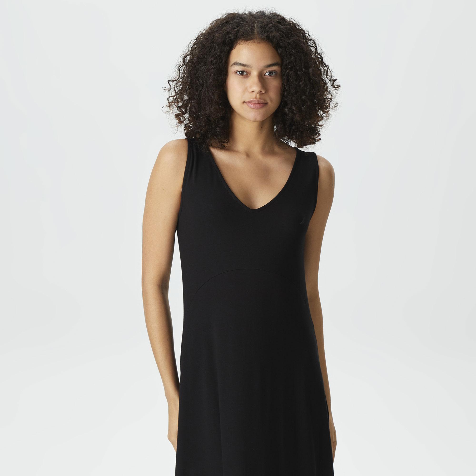 Nautica Kadın Siyah Relaxed Fit Askılı Elbise